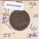 S12-G12-0121 Verenigd Koninkrijk ½ penny 1930  VF KM# 837