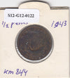 S12-G12-0122 Verenigd Koninkrijk ½ penny 1943  VF KM# 844