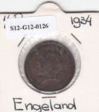 S12-G12-0126 Verenigd Koninkrijk ½ penny 1934  VF KM# 837