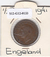 S12-G12-0133 Verenigd Koninkrijk ½ penny 1941  VF KM# 844