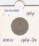 S12-G12-0221 Pakistan 10 paisa 1969  VF KM31
