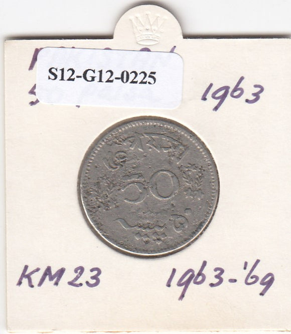 S12-G12-0225 Pakistan 50 paisa 1963  FI/VF KM23