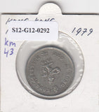 S12-G12-0292 Hong Kong 1 dollar 1979  VF KM43