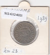S12-G12-0321 Suriname 100 cent 1989  VF KM23
