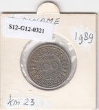 S12-G12-0321 Suriname 100 cent 1989  VF KM23