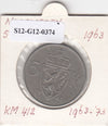 S12-G12-0374 Noorwegen 5 korner 1963  VF KM412