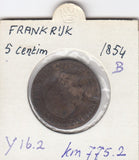 S12-G12-0409 Frankrijk 5 centimes 1854 B FI/VF KM777