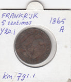 S12-G12-0415 Frankrijk 5 centimes 1965 A VF KM797