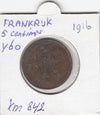 S12-G12-0416 Frankrijk 5 centimes 1916  VF KM842