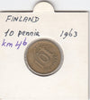 S12-G12-0419 Finland 10 penni 1963  VF KM46