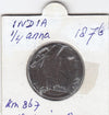 S12-G12-0424 India 1/4 anna 1876  FI KM467