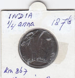 S12-G12-0424 India 1/4 anna 1876  FI KM467