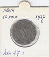 S12-G12-0462 India 10 paise 1972 C VF KM27.1