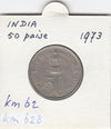 S12-G12-0475 India 50 paise 1973  VF KM62 FAO