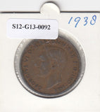 S12-G13-0092 Verenigd Koninkrijk 1 penny 1938  VF KM# 845