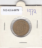 S12-G14-0078 Finland 10 pennia 1972 S VF KM46