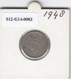 S12-G14-0083 Malaya 10 cents 1948   VF KM8