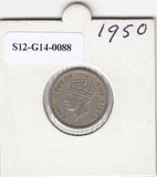 S12-G14-0088 Malaya 10 cents 1950   VF KM8