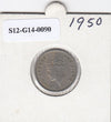 S12-G14-0090 Malaya 10 cents 1950   VF KM8