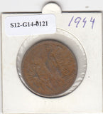 S12-G14-0121 Mexico 20 centavos 1944   FI/VF KM439
