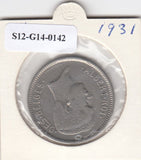 S12-G14-0142 België 5 franc 1931   VF KM97 belgique