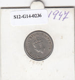 S12-G14-0236 India 1/4 rupee 1947 bombay XF KM548