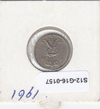 S12-G16-0157 Denemarken 10 öre 1961  VF KM# 849