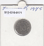 S12-G16-0171 Denemarken 10 öre 1975  VF KM# 860
