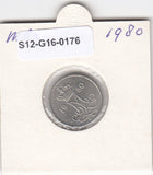 S12-G16-0176 Denemarken 10 öre 1980  XF KM# 860