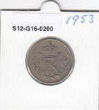 S12-G16-0200 Denemarken 25 öre 1953  VF KM# 842
