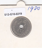 S12-G16-0219 Denemarken 25 öre 1980  XF KM# 861