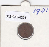 S12-G16-0271 Denemarken 5 öre 1981  FI KM# 859