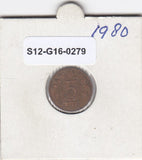 S12-G16-0279 Denemarken 5 öre 1980  VF KM# 859