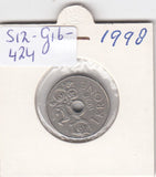 S12-G16-0424 Norway 1 krone 1998   VF  KM-462