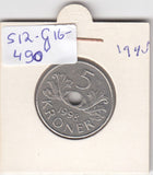 S12-G16-0490 Norway 5 kroner 1998   VF  KM-463
