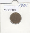 S12-G17-0013 Portugal 1 escudo 1981  VF