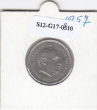 S12-G17-0810 Spanje 5 pesetas 1957 (STAR ?) FI