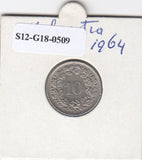 S12-G18-0509 Zwitserland 10 rappen 1964  VF KM27