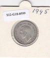 S12-G18-0599 Verenigd Koninkrijk shilling 1945 zilver VF KM854 scotland