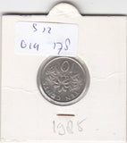 S12-G19-0178 Singapore 10 cents 1985  XF+ KM51