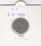 S12-G19-0179 Singapore 10 cents 1986  VF KM51
