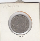 S12-G19-0185 Singapore 20 cents 1967  VF KM4