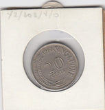 S12-G19-0186 Singapore 20 cents 1968  VF KM4