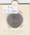 S12-G19-0190 Singapore 20 cents 1980  MS60 KM4