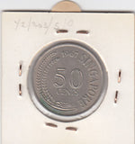 S12-G19-0198 Singapore 50 cents 1967  VF+ KM5
