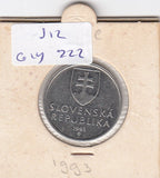 S12-G19-0222 Slowakije 5 koruna 1993  VF+ KM14