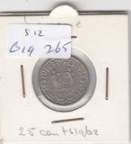 S12-G19-0265 Suriname 25 cents 1962  VF KM14