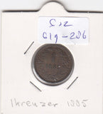 S12-G19-0286 Oostenrijk 1 kreuzer 1885  XF KM2187