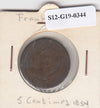 S12-G19-0344 Frankrijk 5 centimes 1854  FI KM777