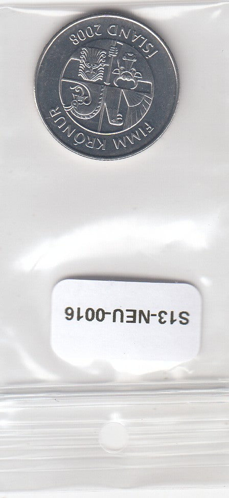 S13-NEU-0016-M01 Iceland 5 Kronur UNC 2008 KM28a